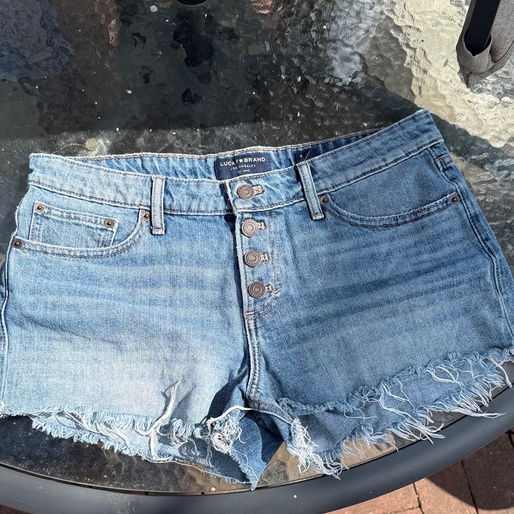 Lucky Brand Light Blue Button-Fly Denim Cutoff Shorts